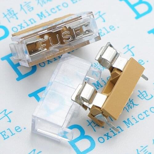 10PCS 5*20MM GLASS FUSE HOLDER with Transparent Cover 5*20 insurance tube socket fuseholder for 5X20MM 5X20 fuse PCB BOARD