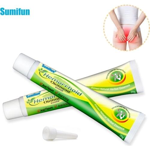 Sumifun 1pcs Hemorrhoids Ointment Mint Herbal Materials Powerful Hemorrhoids Cream Internal Hemorrhoids Piles External Anal