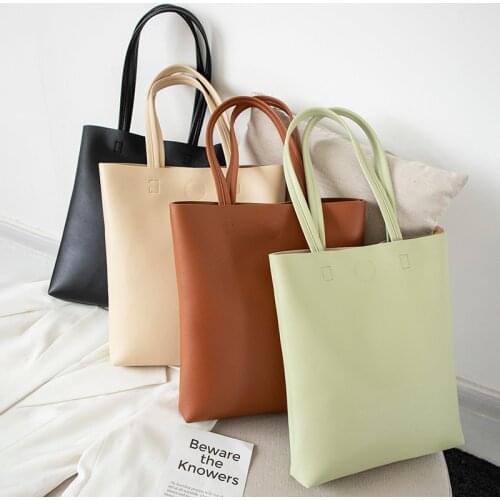 Ladies bag new Korean candy color soft leather large-capacity travel bag student all-match simple portable one-shoulder handbag