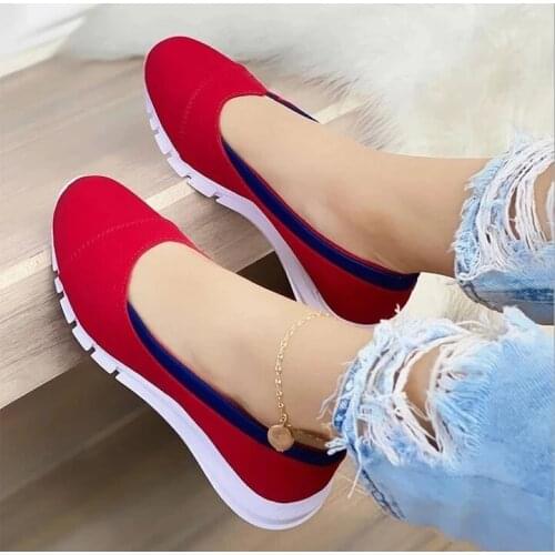 Ladies Handmade Solid Color Women Shoes Classic Casual Flat Heel Shoes Comfortable Non-slip Fashion Zapatos De Mujer Sneakers