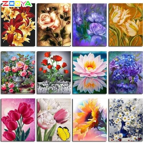 Zooya Full Square/Round Drill 5D Diy Diamond Painting Flower Scenery 3D Embroidery Cross Stitch 3D Mosaic Home Decor Gift Lx851