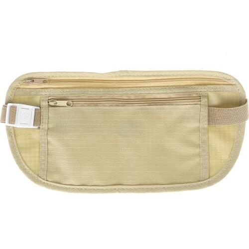 1pc Travel Pouch Hidden Compact Security Money Waist Belt Bag Pocket