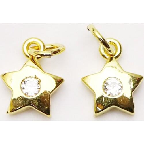 20 Pcs Zirconia Star Crescent Charms jewelry Necklace pendant fashion jewelry women accessories Jewelry charms 8216
