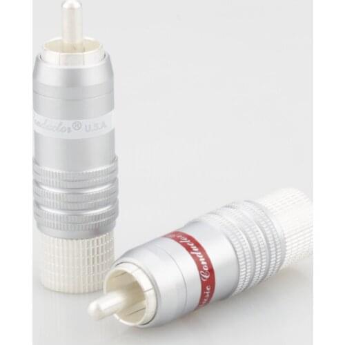 4PCS CMC 8236-WU-AG Silver plated RCA connector RCA plug RCA Male Interconnect Cable Plug Hifi RCA Jack Scre