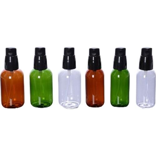 50ml 80ml Emulsion Spray Pump Cosmetics Empty Refillable Bottles Green Amber DIY Cream Lotion Dispenser Body Skin Care Bottle