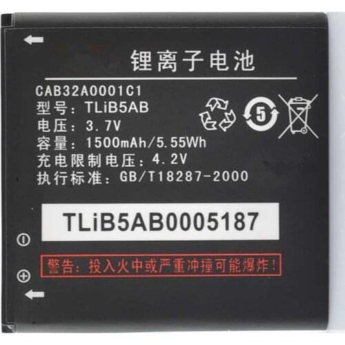 AZK 1500mAh CAB32A0001C1 Battery TLiB5AB For Alcatel One Touch OT 6010 916 Play 992 991 TCL A986 A980 S600 S500 Phone Batterie