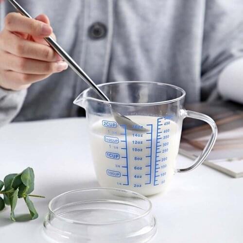 Big High Capacity Mug Graduated Scale Milk Cup With Lid Handle Glass Cups Breakfast Japanese Household Juice Drink Glasses Mugs