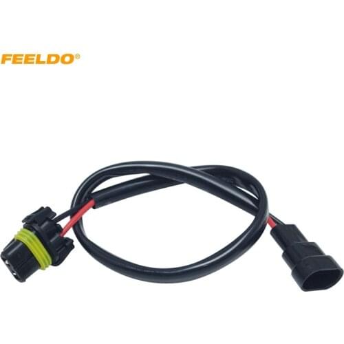 FEELDO 1Pc 12V 35W 55W Auto 9005/9006 Male to Femal HID Conversion Kit Xenon Lamp Bulb Power Wire Harness Plug Power Cable