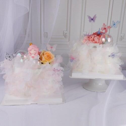 90CM Artificial Flowers lace border Cake Toppers Ins Engagement Dessert Decoration for Valentines Day Party Supplies