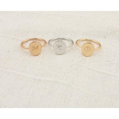Initial Letter Alphabet Ring Name Dainty Gold Plated Engraved Ring For Women Dropshipping