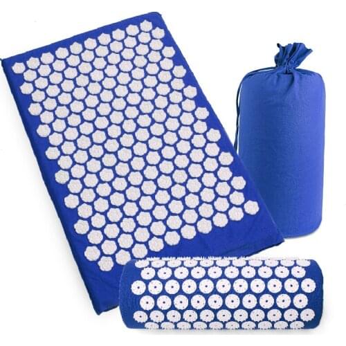Lotus Acupuncture Mat Massage Yoga Mats Fitness Massage Cushion Acupuncture Massage Mat Acupressure Mat and Pillow Set Pin Pad