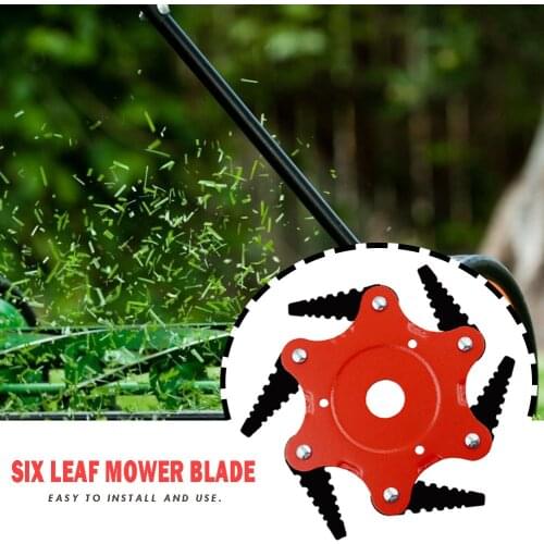 65Mn Manganese Steel Cutter Blade 6 Teeth Grass Durable Trimmer Head Lawn Weeding Garden Tools Supplies Accessories