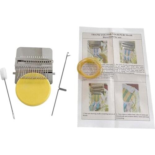 Small Wooden Loom Kit Portable 14 Hooks Handmade Knitting Machine Weaving Tool DIY Darning Craft For Beginners