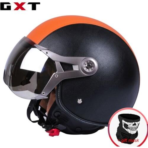 Motorcycle vintage Retro Helmets Casco Half Face Casco Motorbike scooter casco motocicleta Leather Helmets