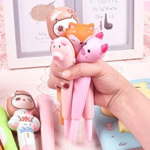 Soft Cute Cartoon Vent Decompression Pen Student Cute Gel Pen Creative Writing Pinch School Stationery Gifts