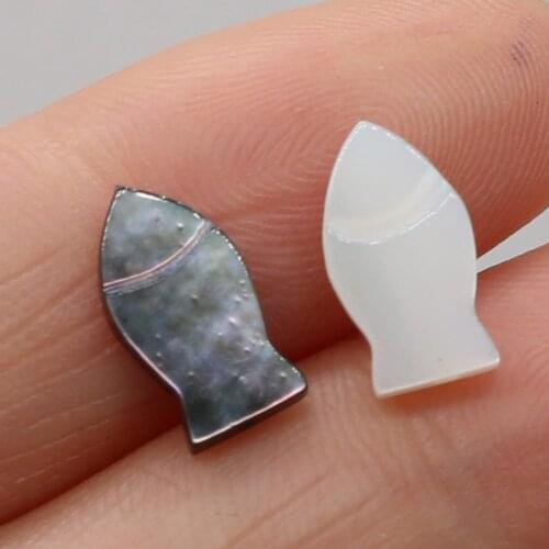 Natural holed freshwater black and white shell fish beads handmade crafts making DIY necklace bracelet earrings jewelry