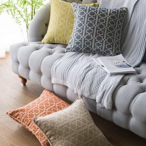DUNXDECO Cushion Cover Decorative Square Pillow Case Modern Architecture Geometric Jacquard Blend Sofa Chair Bedding Coussin