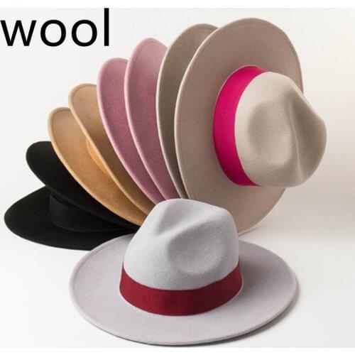 New Multicolor Fedora Hat Delicate Woolen Jazz Top Hat Casual Fashion Felt Jazz Hat Panama Summer Hat