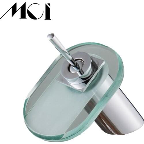 Wholesale And Retail Deck Mount Waterfall Bathroom Faucet Vanity Vessel Sinks Mixer Tap Cold And Hot Water Tap Torneira Mci