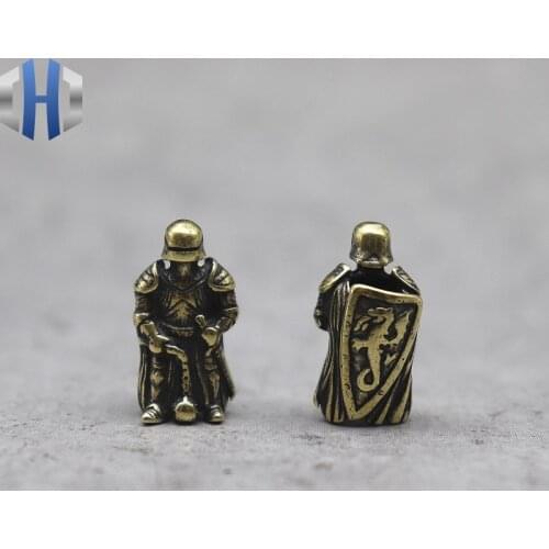Ranger Soldier Brass Knife Beads Brass Personality Skull EDC Beads Skull Keychain Pendant Hanging Rope Paracord Beads