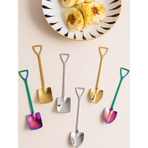 Net red creative stainless steel shovel spoon Korean lovely family long handled watermelon ice cream dessert spoon