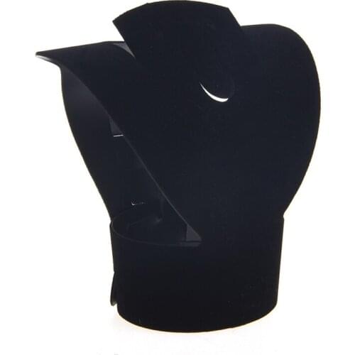 Folding Velvet Jewelry Necklace Bust Earring Display Holder Stand Rack Show Case X7JB