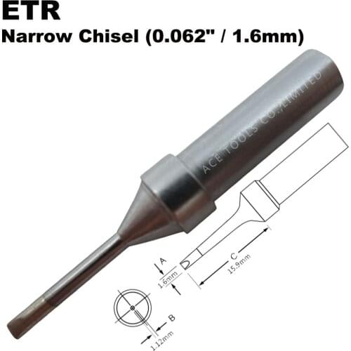 Soldering Tip ETR Chisel 1.6mm Fit WELLER WES51 WES50 WESD51 WE1010NA WE1010EU PES51 PES50 LR21 LR20 Pencil Welding Iron Bit