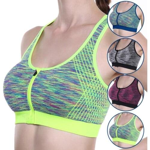 Front zipper sports bra yoga without steel ring shockproof quick-drying running fitness sports underwear Sportswear yoga top