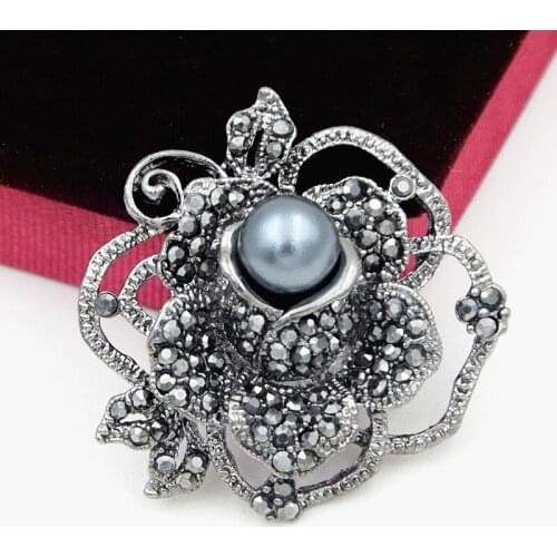 Utei Jewelry Vintage Popular Elegant Black Color Brooch Fabulous Broach For Women And Men Lapel Pin