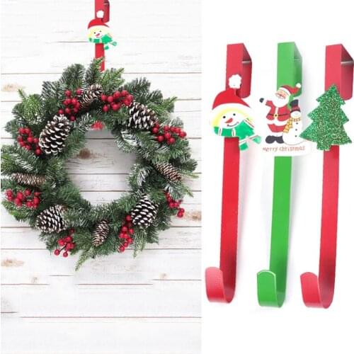 Christmas Wreath Hook Hanger Over Door Xmas Front Outdoor Home Decoration Hanging Metal Holder Hooks decor Noel 2022 Navidad