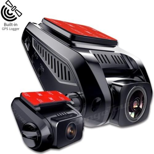 Dual Lens Dash Cam Full HD 1080p Car DVR Camera 2.7" LCD WDR Video Recorder support GPS Logger with 720p Rear Dashcam
