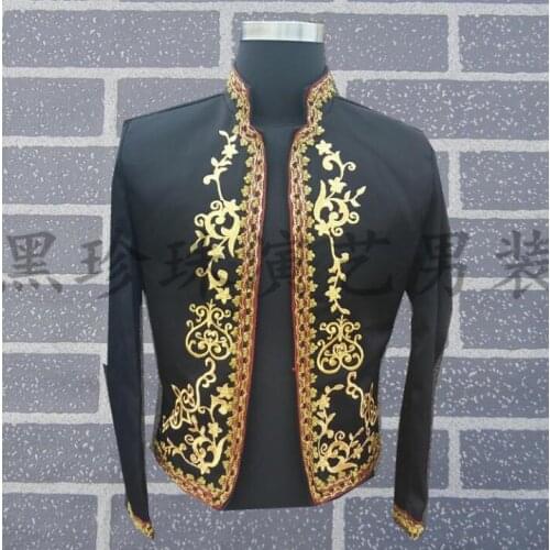 Vintage men suits designs masculino homme royal stage costumes for singers men sequin blazer dance clothes jacket style dress