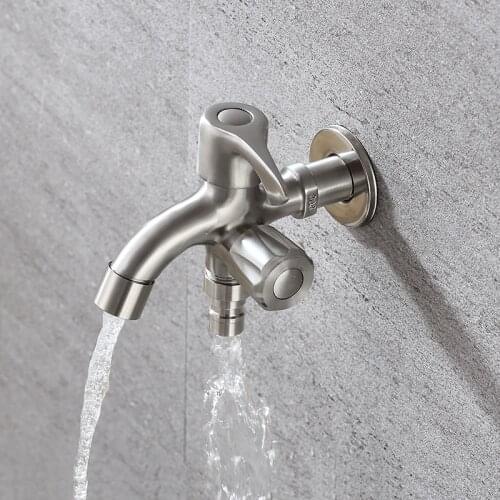 High Quality 304 Stainless Steel Multifunctional Dual-use Washing Machine Faucet Bathroom Corner Faucet Garden Outdoor