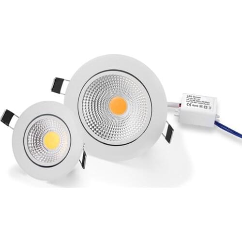 10pcs Dimmable LED COB Downlight AC110V 220V 5W 7W 9W 12W Recessed LED Spot Light lumination Indoor Decoration Ceiling Lamp