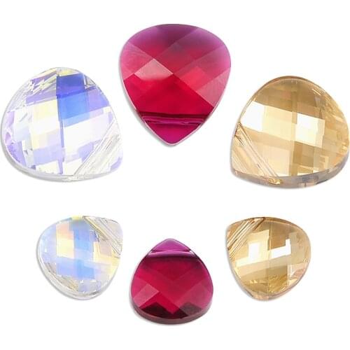 100% Original Crystal from Austria 6012 Flat Briolette Pendant Bead DIY Kids Jewelry Gifts Making For Men and Women
