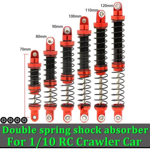 2pcs 4pcs 70mm-120mm Rc Shock Absorber Double Spring Metal Oil Damper Shocks Amortisseur 1/10 Rc Car Crawler SCX10 Trx4 Truck