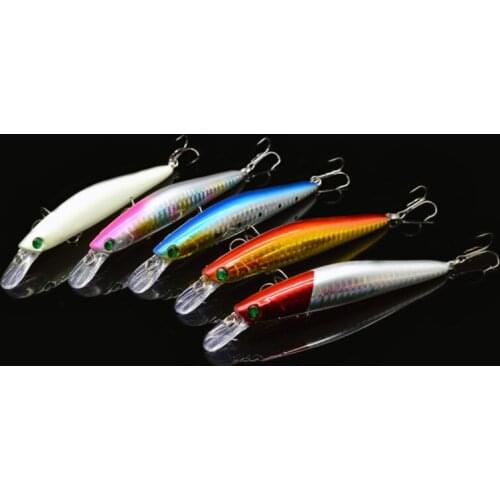 5Pcs Luminous Minnow Fishing Bait 12cm 13.5g Noctilucent Swimbait Lure Vibration Bait Swimbait Lure 2 Hook Night Fishing Tackle