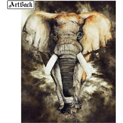 5d diy diamond painting elephant full square & round diamond mosaic animal canvas diamond embroidery crafts