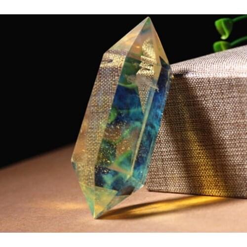 6-6.5cm Asian Rare Citrine Quartz Crystal Hexagonal Wand Point Healing Stone Home Decor