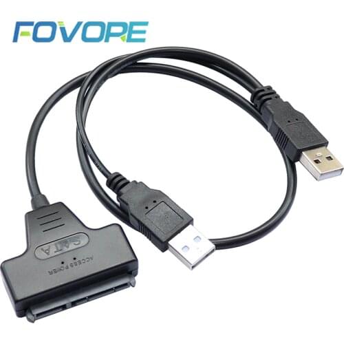 USB 2.0 to 2.5inch HDD 7+15pin SATA Hard Drive Cable Adapter for SATA SSD & HDD