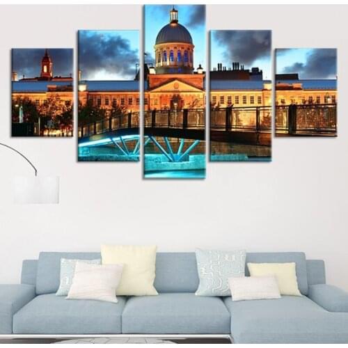 Full Round Drill 5D DIY Diamond Painting "5 Pieces Bridge Castle Scenery " 3D Embroidery Cross Stitch Mosaic Home Decor Gift