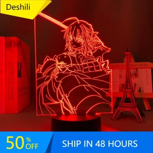 Anime 3d Light Fate Stay Night Saber for Bedroom Decor Birthday Gift Manga Fate Stay Night Altria Pendragon Led Night Lamp