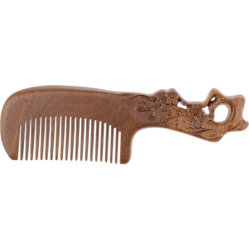 Antique Green Sandalwood Detangling Comb Hairstyling Anti-static Head Massage Hair Combs