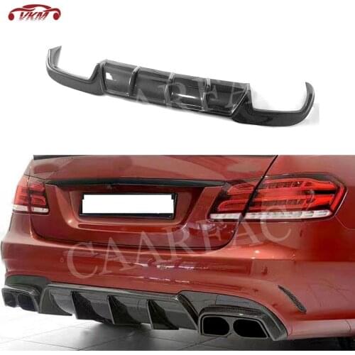 Carbon fiber Material Rear Bumper Lip Diffuser With Exhaust tips For Benz W212 E260 E300 E400 E63 AMG 2014 -2016 Car Styling