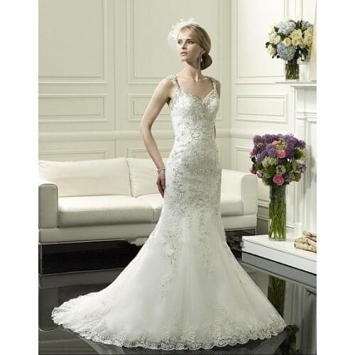 Free shipping casamento vestido de noiva renda 2016 new sexy backless v-neck appliques crystal beading bridal gown wedding dress