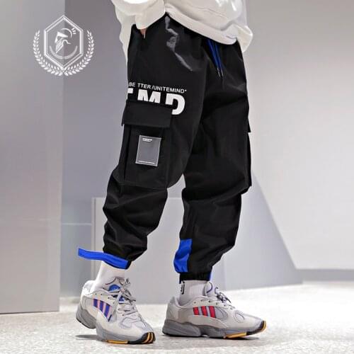 Men Loose Harem Jogger Pants Fashion Cargo Safari Style Pants Ankle-Length Pockets Hip Hop Pants