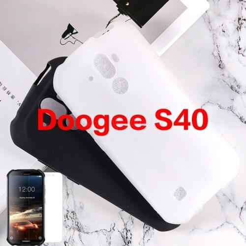 Phone Shell Case For Doogee S40 5.5" Back Cover Soft Silicone Case For Doogee S40 IP68 With Tempered Glass For Doogee S40 2019
