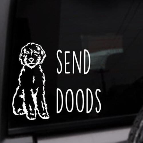 Black/Sliver Send Doods Goldendoodle Labradoodle Dog Design Car Sticker Removable Waterproof Window Body Bumper CL888