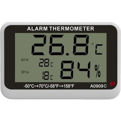 Fridge Thermometer Hygrometer Digital Refrigerator Thermometer Humidity Meter High/Low Temperature & Humidity Alarm