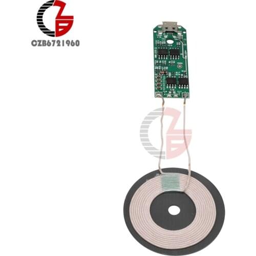 DC 5V QI Wireless Charger Transmitter Module PCBA Charging Board + Coil Receiver Charger Module for Smart Phone